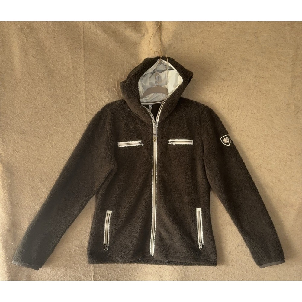 Kuhl Skata Hoodie Womens Sz M Brown Plush Full Zip Pockets Teddy Lightweight